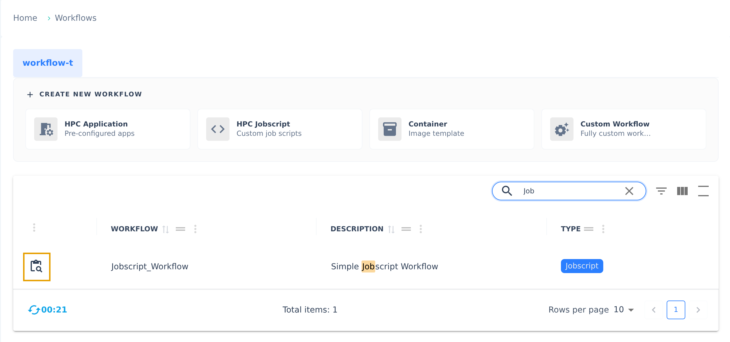 Workflow List