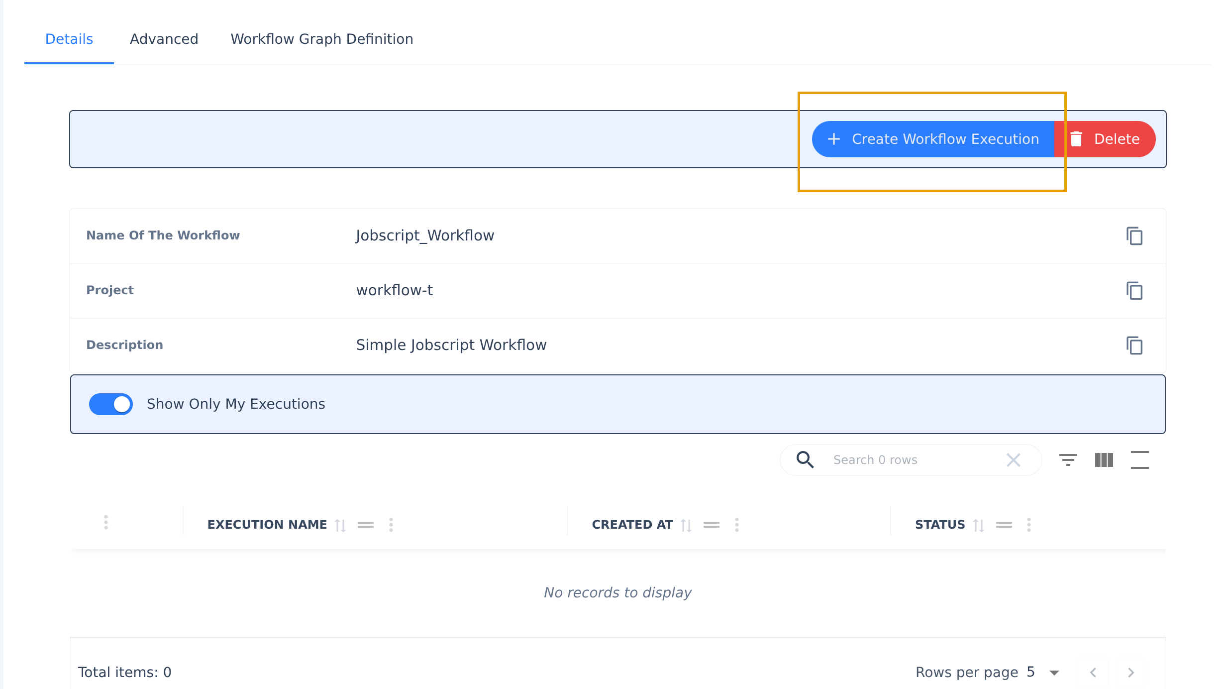 Workflow Execution Where