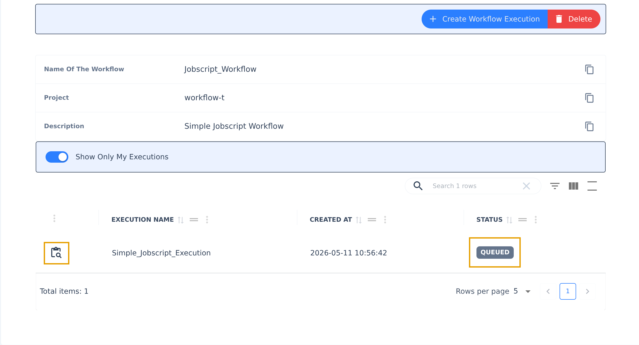 Workflow Execution Queue