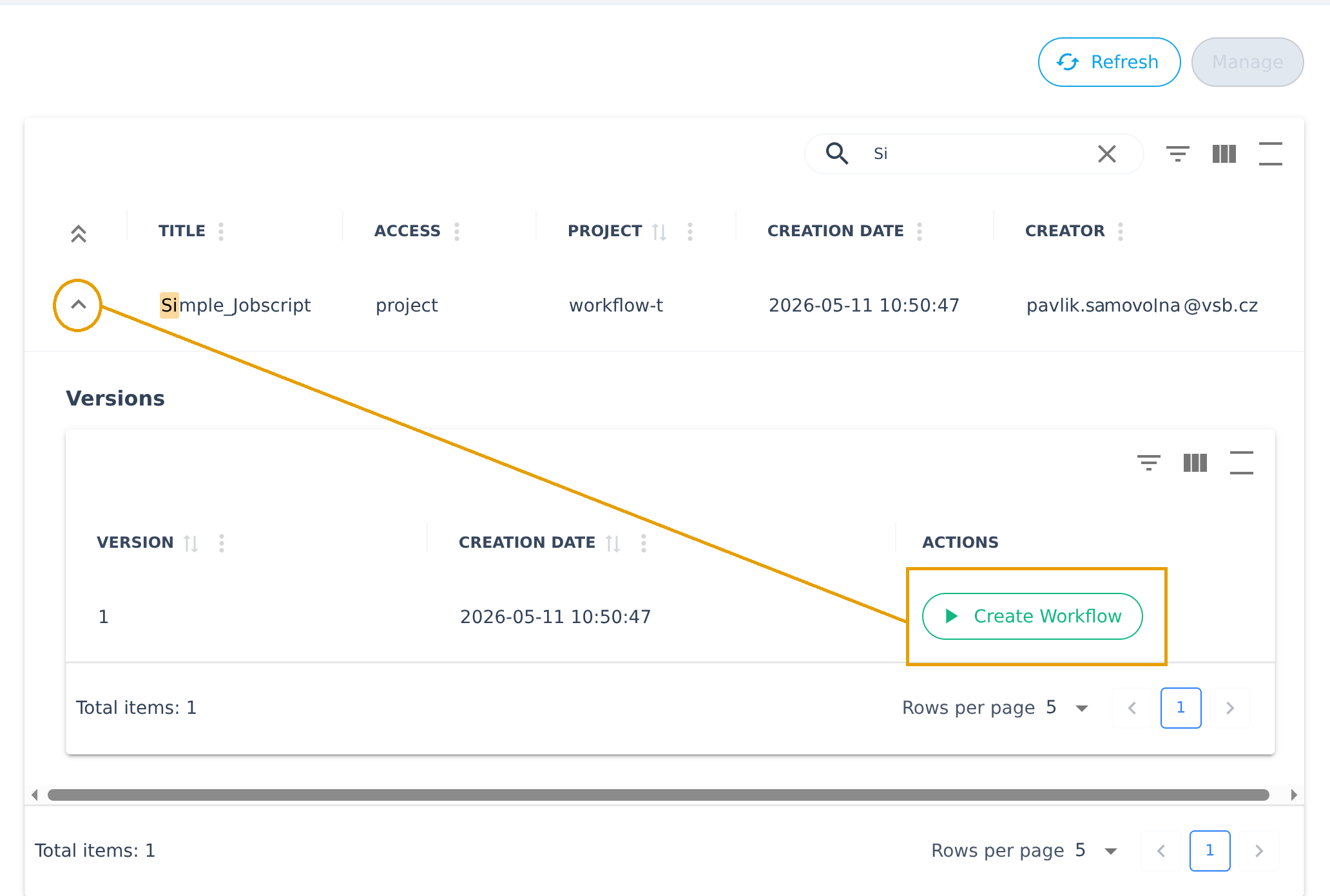 Create Workflow from Job Script